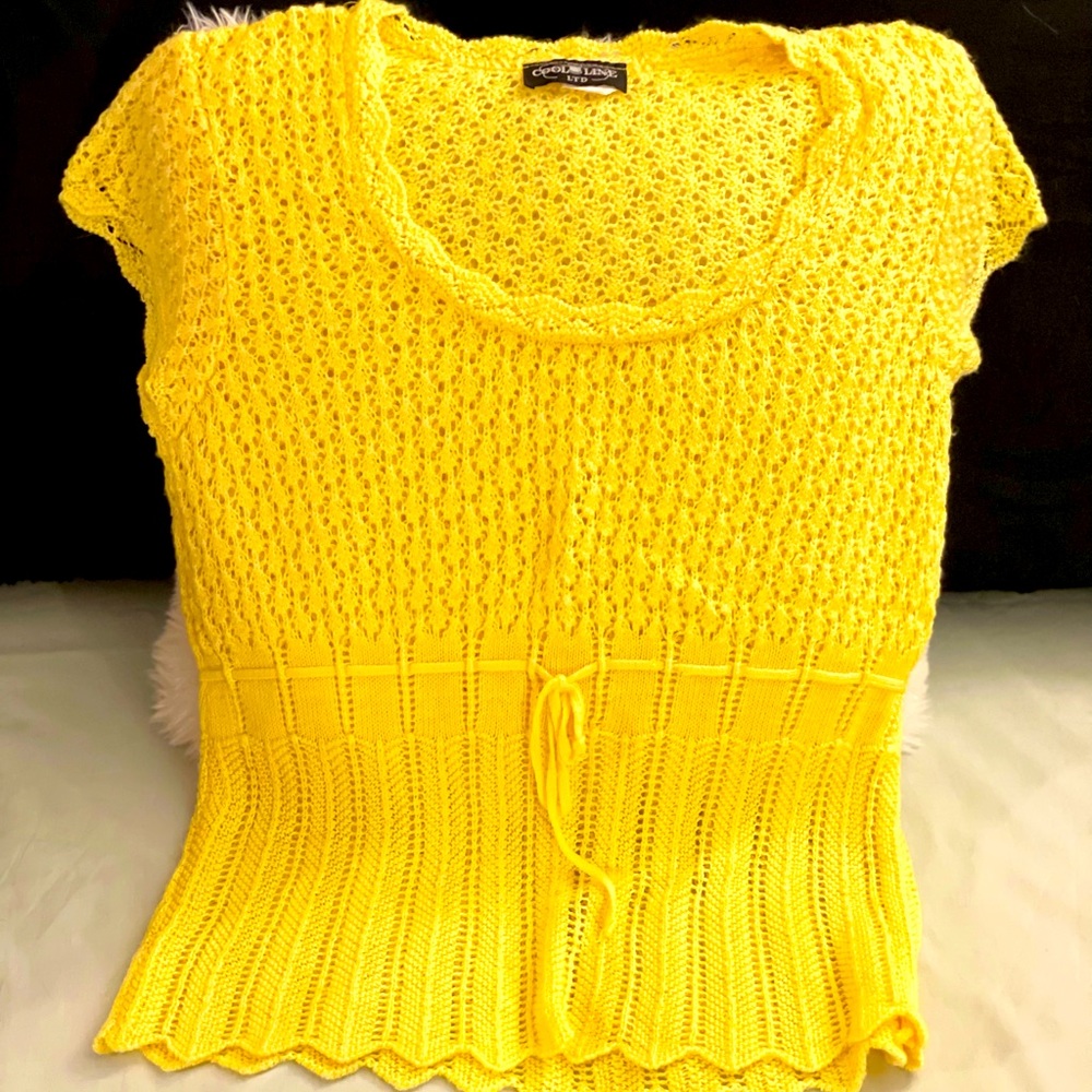 Bright yellow breezy top